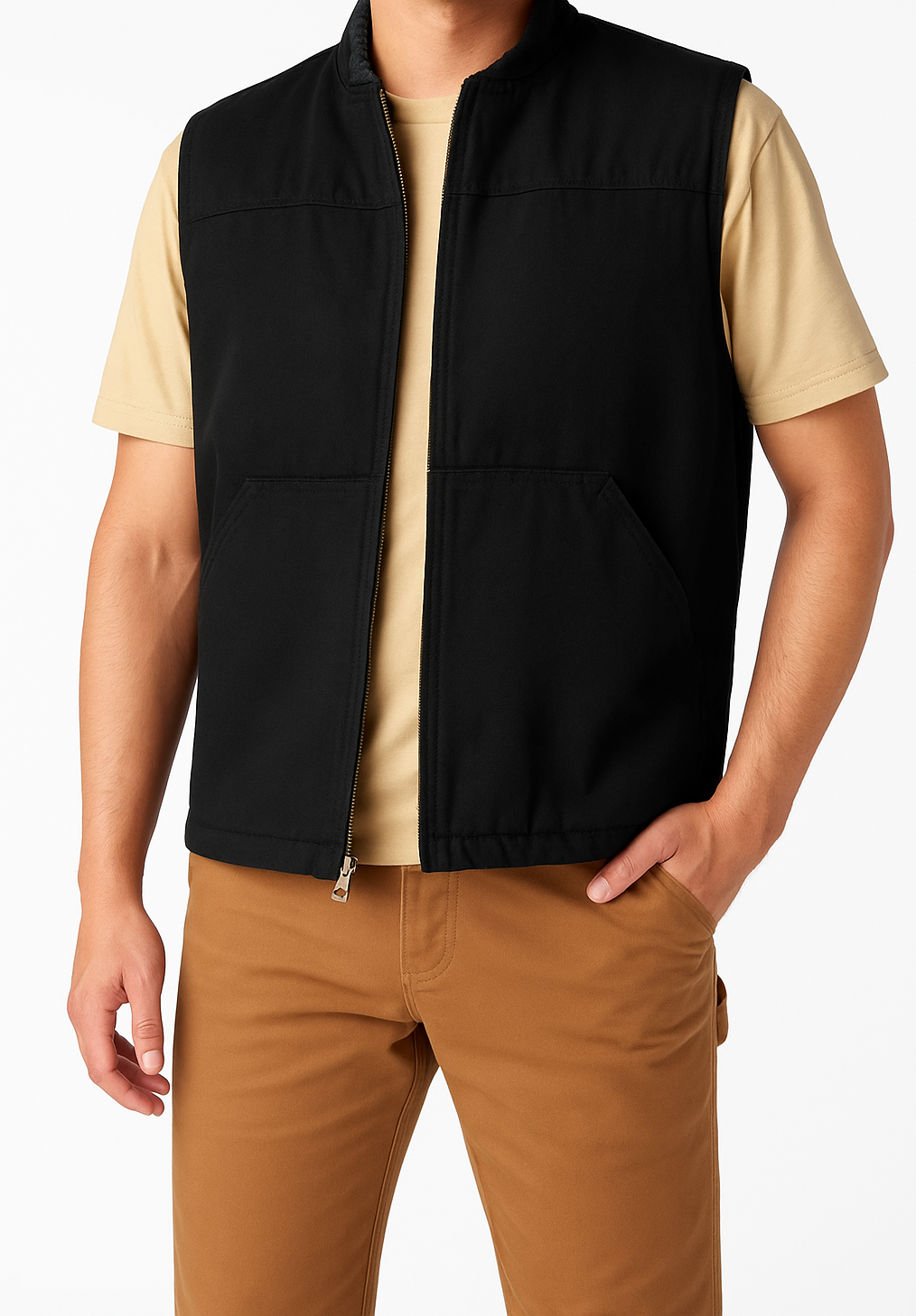 Duck Canvas High Pile Fleece Lined Vest